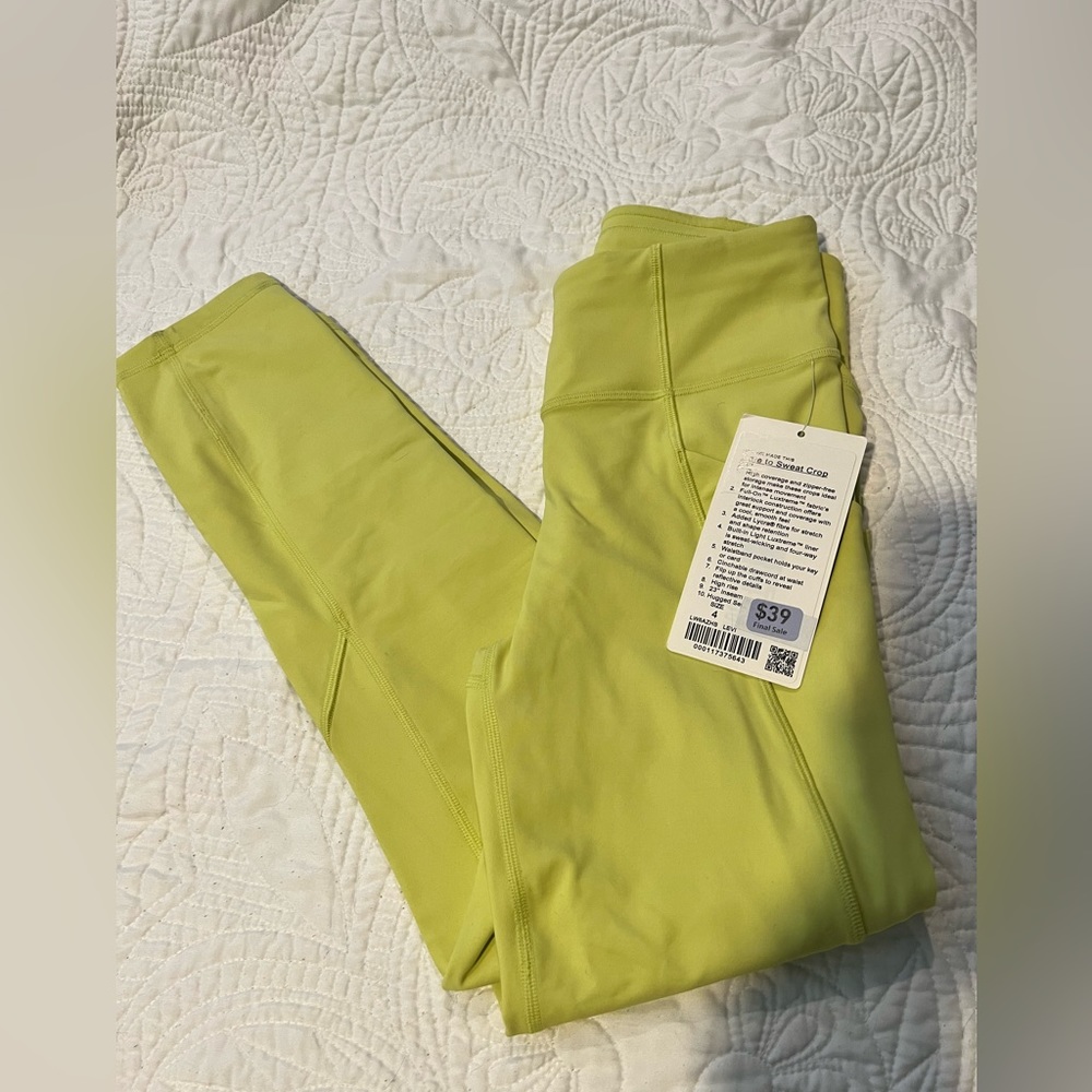 Lululemon, time to sweat crop 23 inch, NWOT